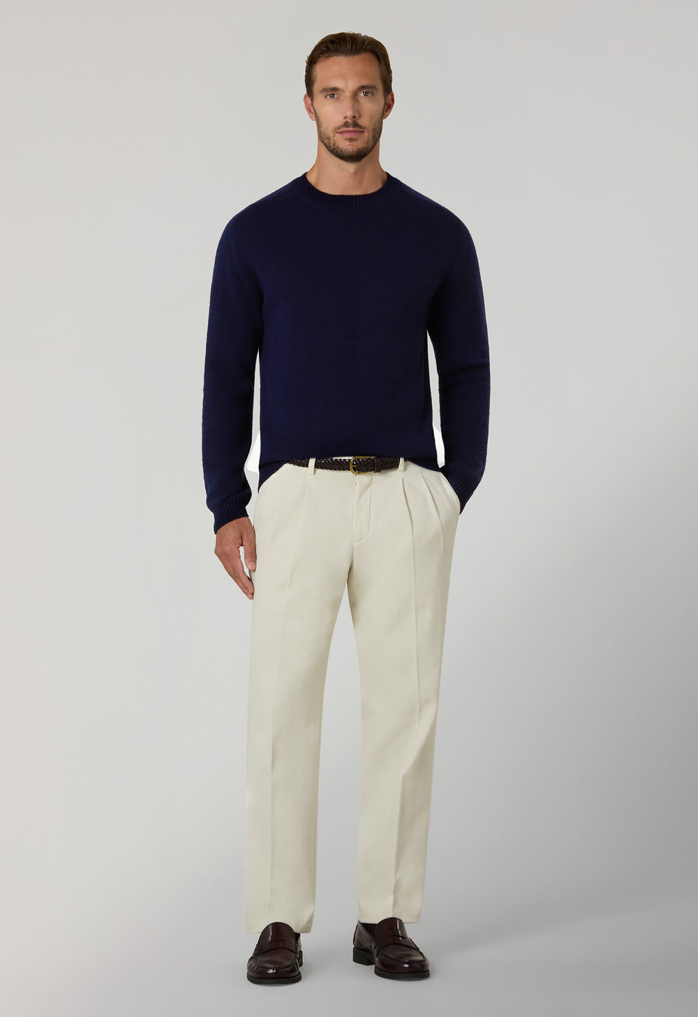 Blue Wool Cashmere Crewneck