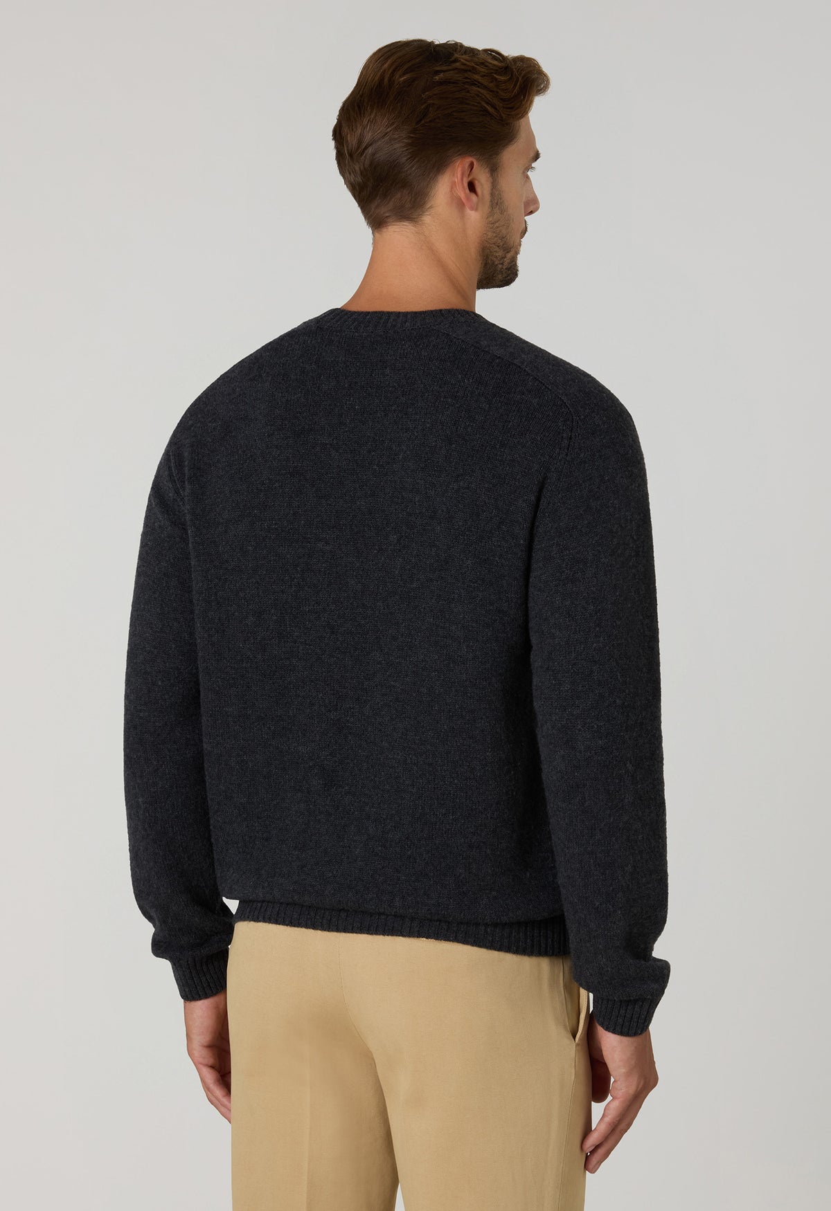 Dark Grey Wool Cashmere Crewneck