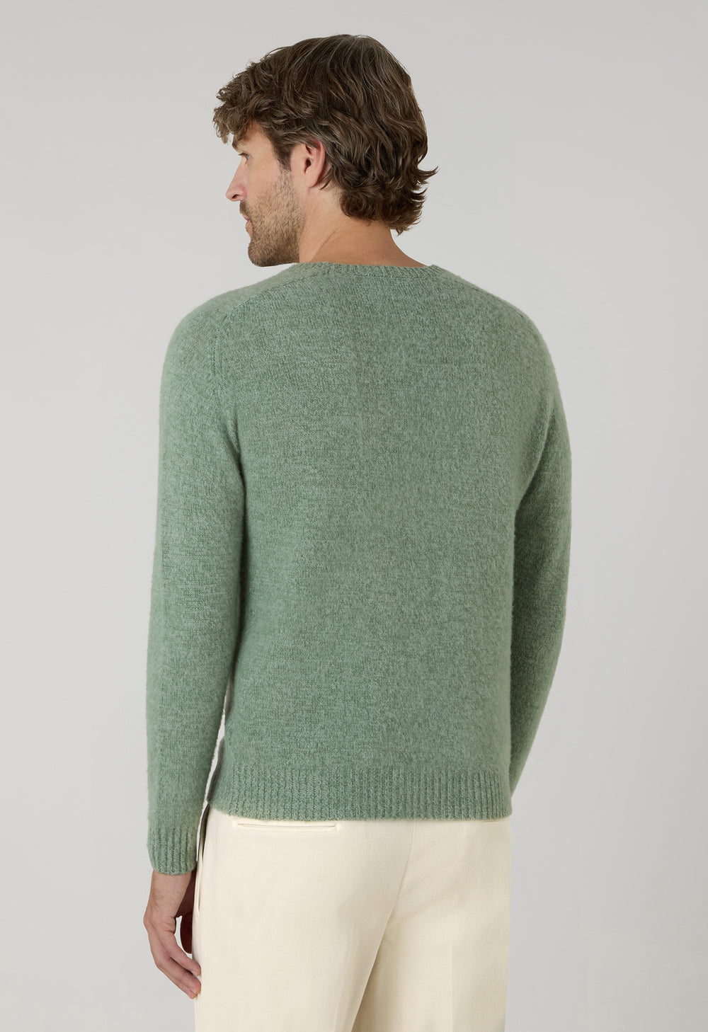 Girocollo in cashmere Mouliné verde
