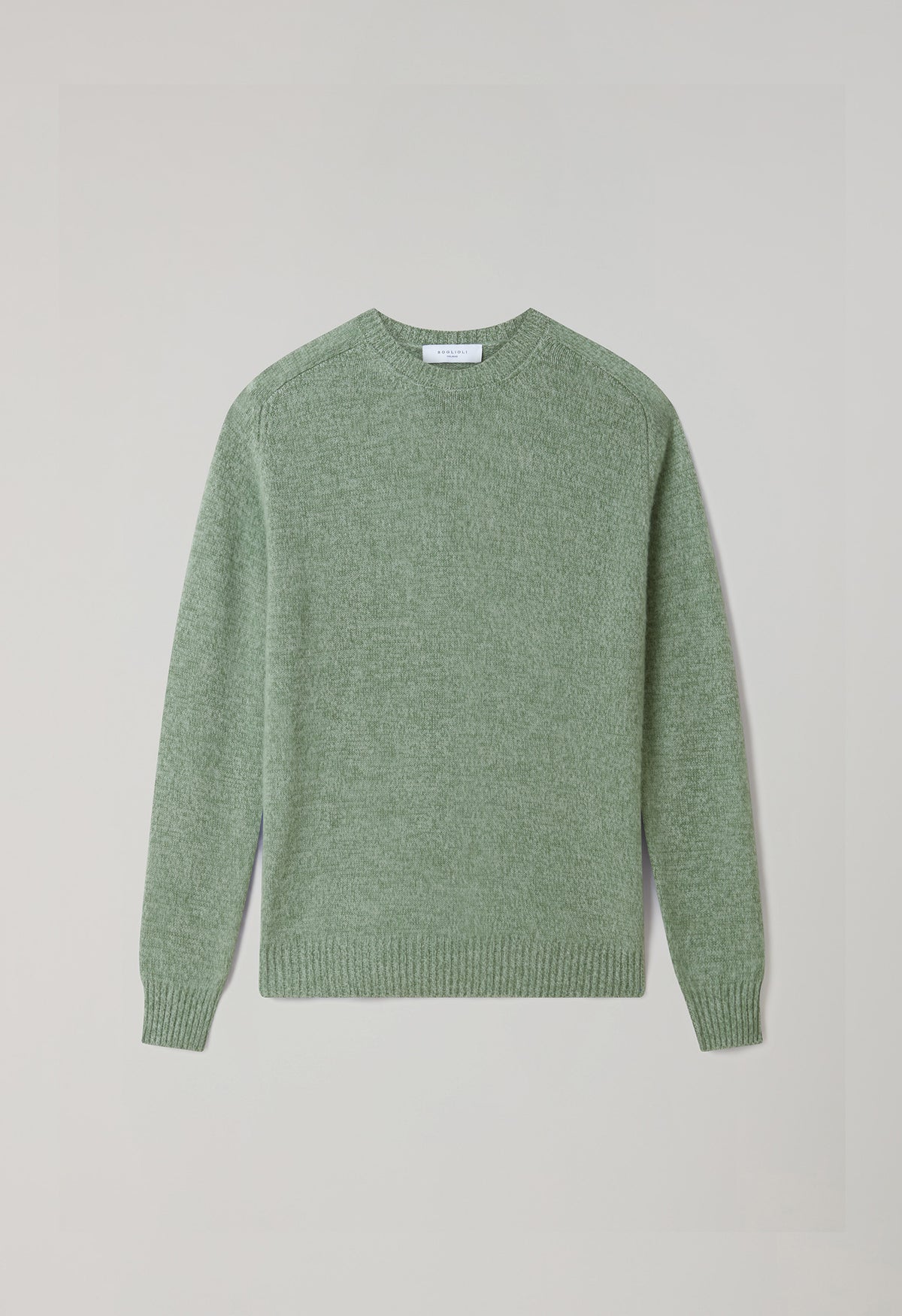 Girocollo in cashmere Mouliné verde