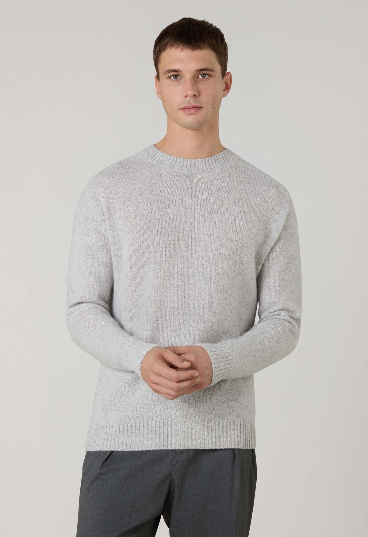Girocollo in cashmere Mouliné grigio