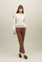 White Ribbed Cashmere Polo
