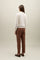 White Ribbed Cashmere Polo