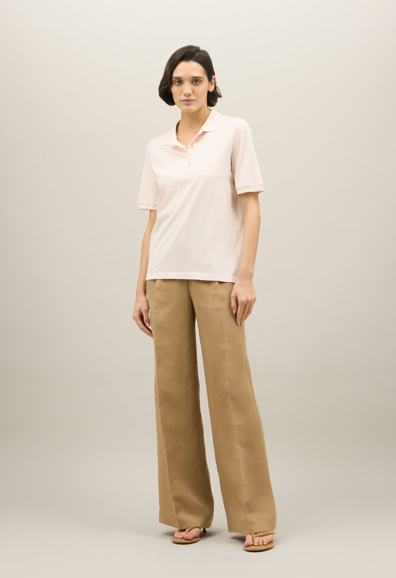 Pink Cotton Jersey short-sleeve Polo