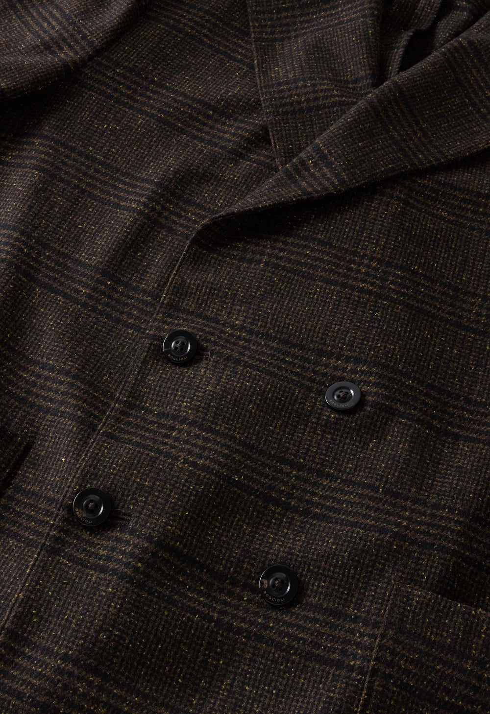 Brown blended Wool Prince of Wales Easy Jacket