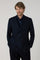 Blue blended Wool Pinstripe Easy Jacket