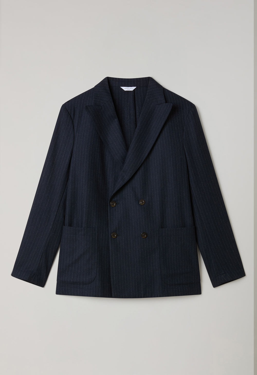 Blue blended Wool Pinstripe Easy Jacket