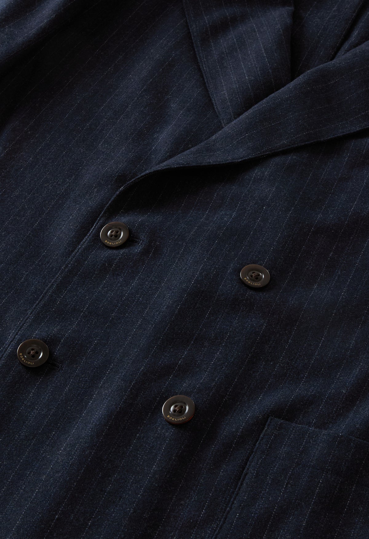 Blue blended Wool Pinstripe Easy Jacket