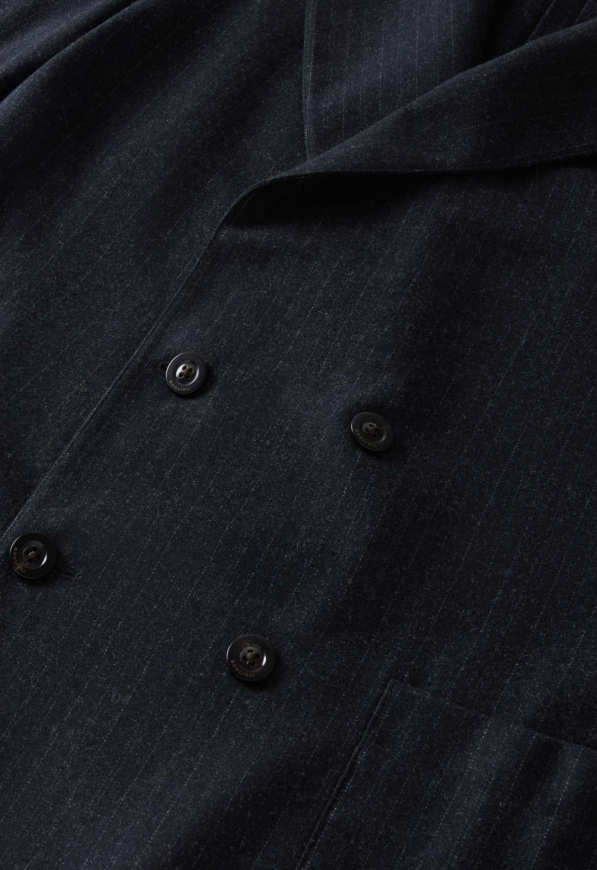 Dark Grey blended Wool Pinstripe Easy Jacket