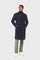 Blue Virgin wool and cashmere double-breasted coat