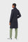 Blue Virgin wool and cashmere double-breasted coat