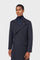 Blue Virgin wool and cashmere double-breasted coat