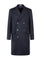 Blue Virgin wool and cashmere double-breasted coat