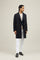 Blue Blended Wool herringbone K-Coat