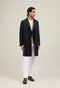 Blue Blended Wool herringbone K-Coat
