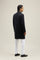 Blue Blended Wool herringbone K-Coat