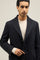 Blue Blended Wool herringbone K-Coat