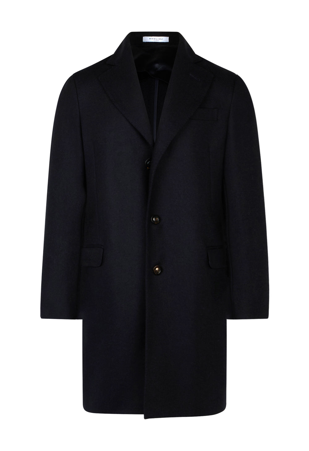Blue Blended Wool herringbone K-Coat
