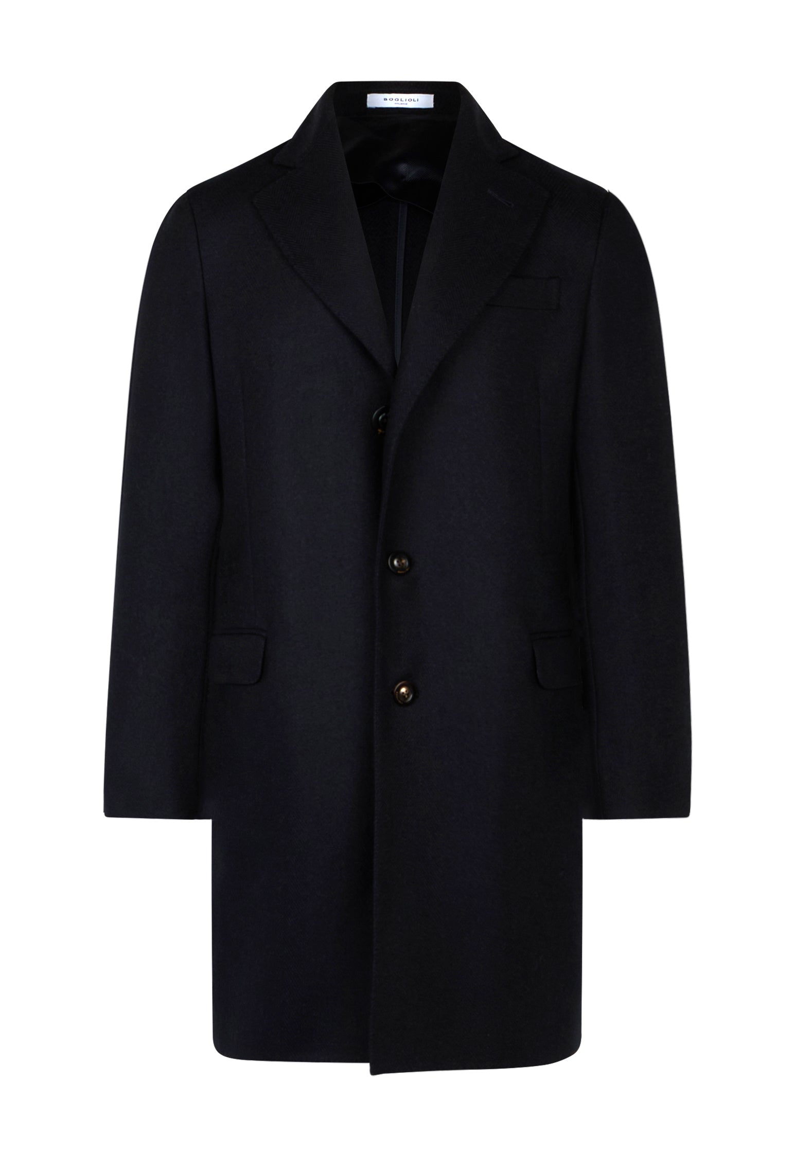 Blue Blended Wool herringbone K-Coat