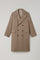 Beige Wool Cashmere double-breasted Polo Coat with martingale
