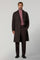 Brown Herringbone Wool double-breasted Polo Coat with martingale