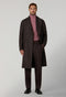 Brown Herringbone Wool double-breasted Polo Coat with martingale