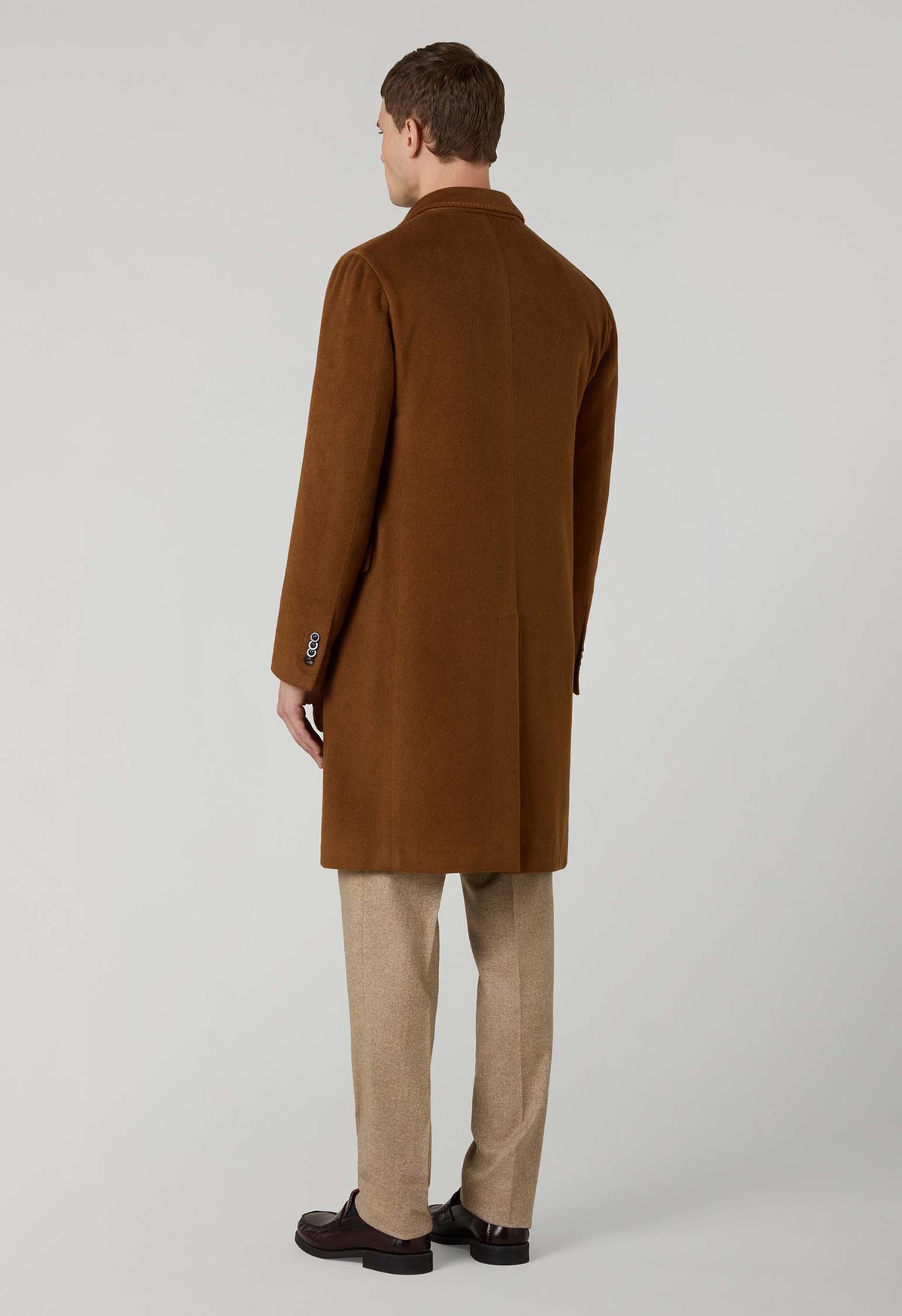 Brown Garment Dyed Cashmere Coat