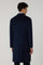Cappotto doppiopetto in cashmere tinto in capo blu
