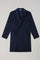 Cappotto doppiopetto in cashmere tinto in capo blu