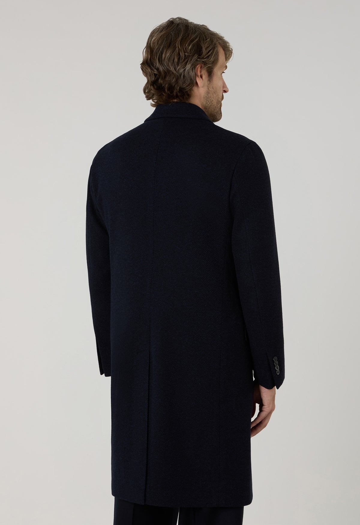Blue Wool Cashmere double-breasted Coat