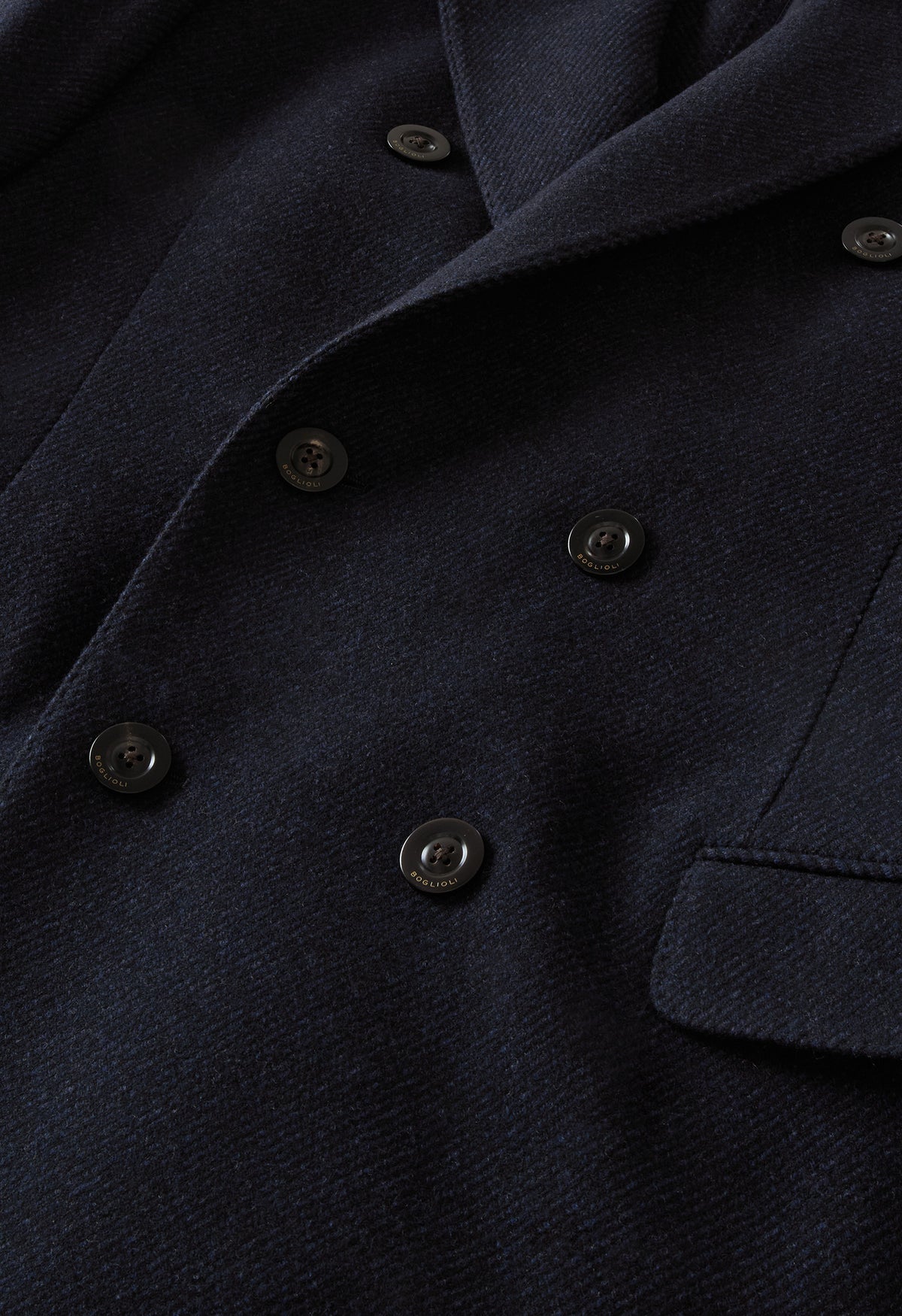 Blue Wool Cashmere double-breasted Coat