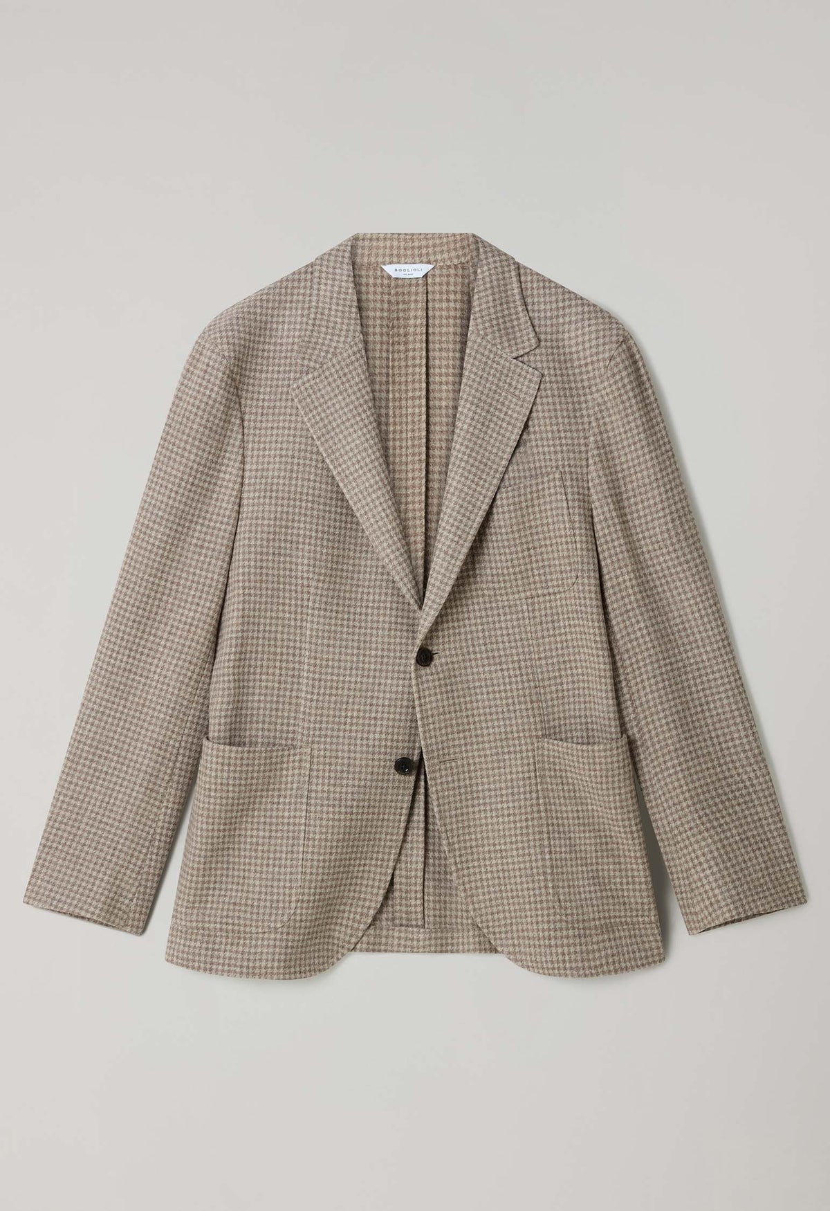 Beige Houndstooth Soft Wool blend Windsor Jacket 