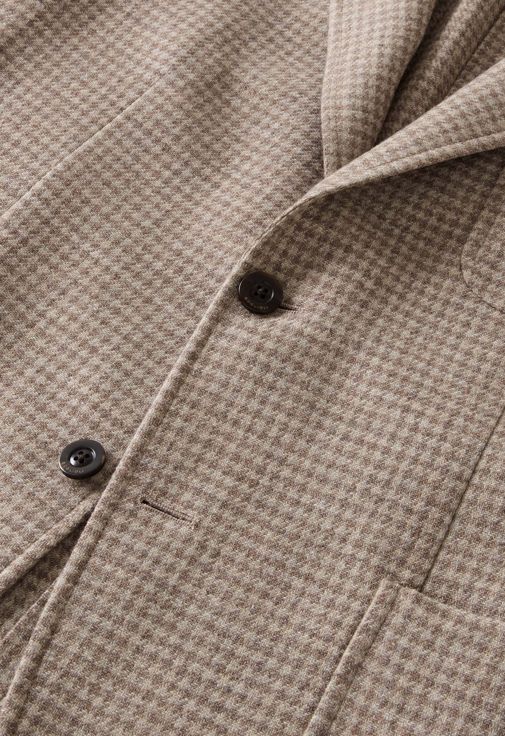 Beige Houndstooth Soft Wool blend Windsor Jacket 