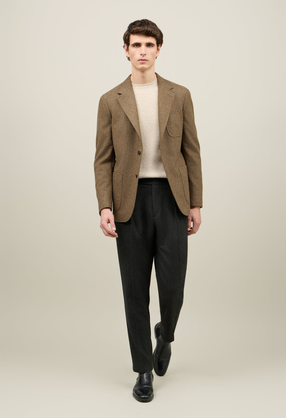 Brown Wool Flannel Windsor Jacket