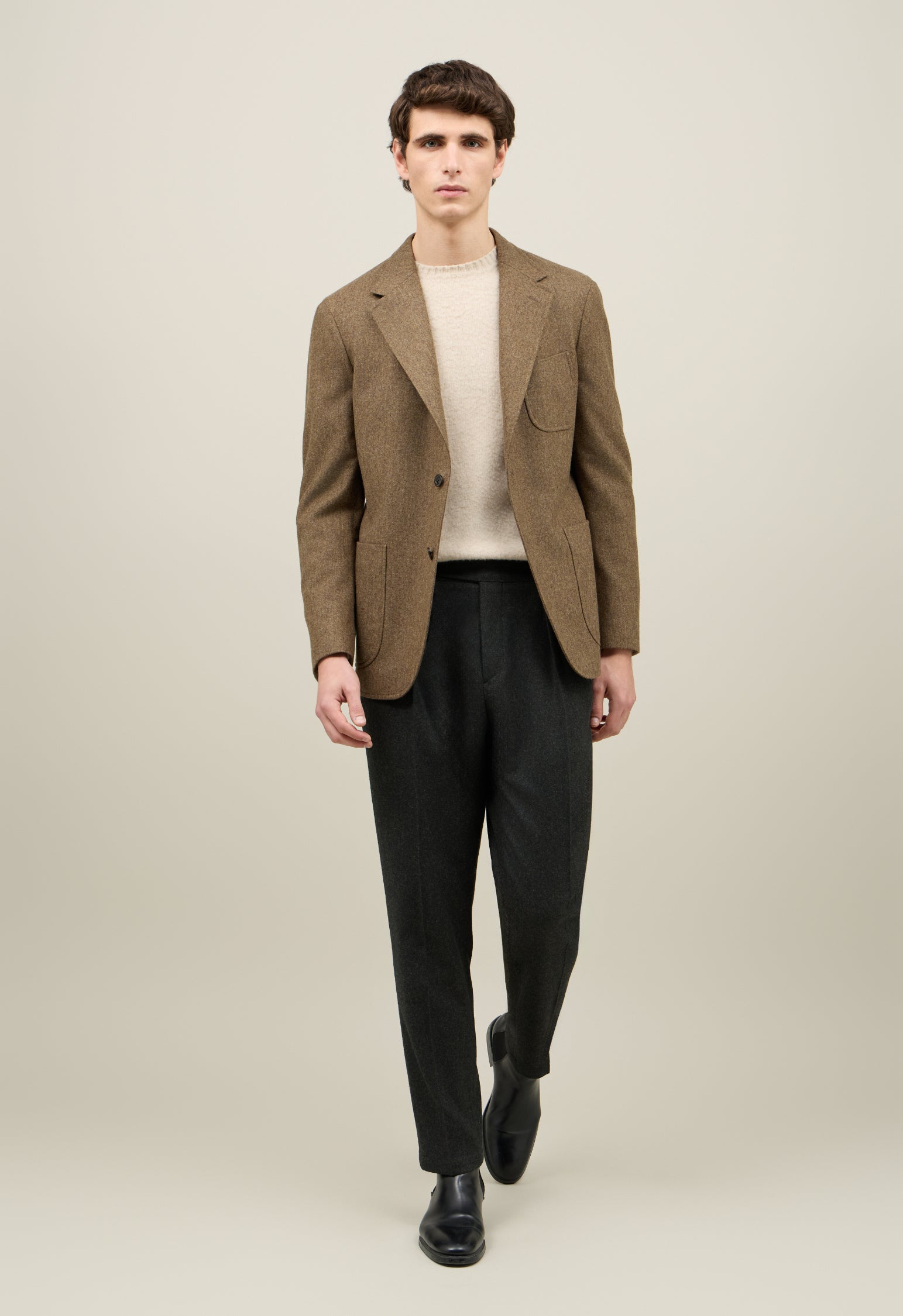 Brown Wool Flannel Windsor Jacket