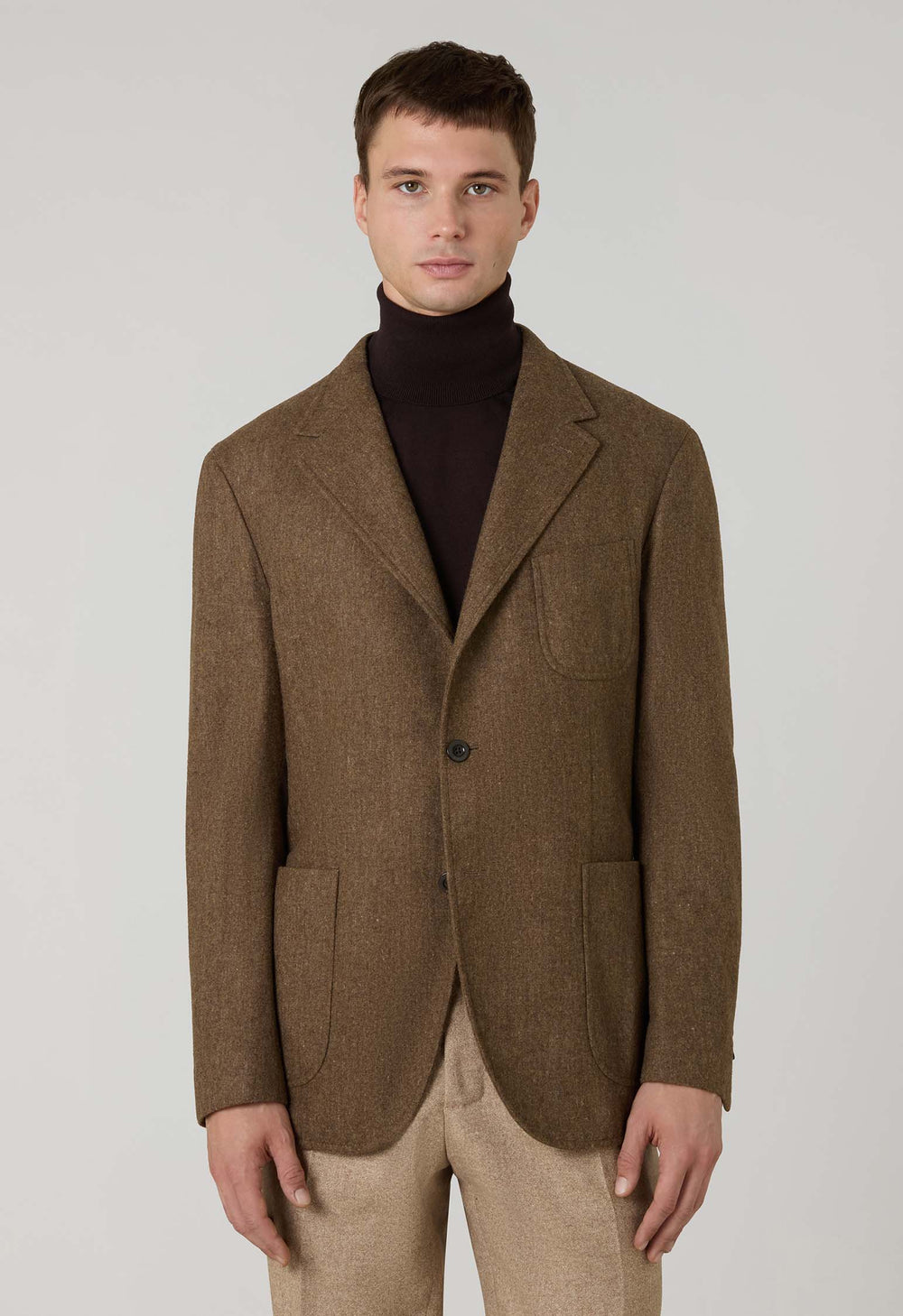 Brown Wool Flannel Windsor Jacket