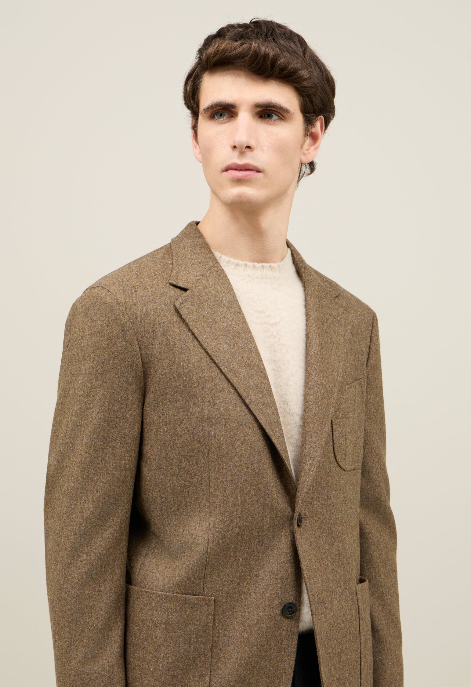Brown Wool Flannel Windsor Jacket