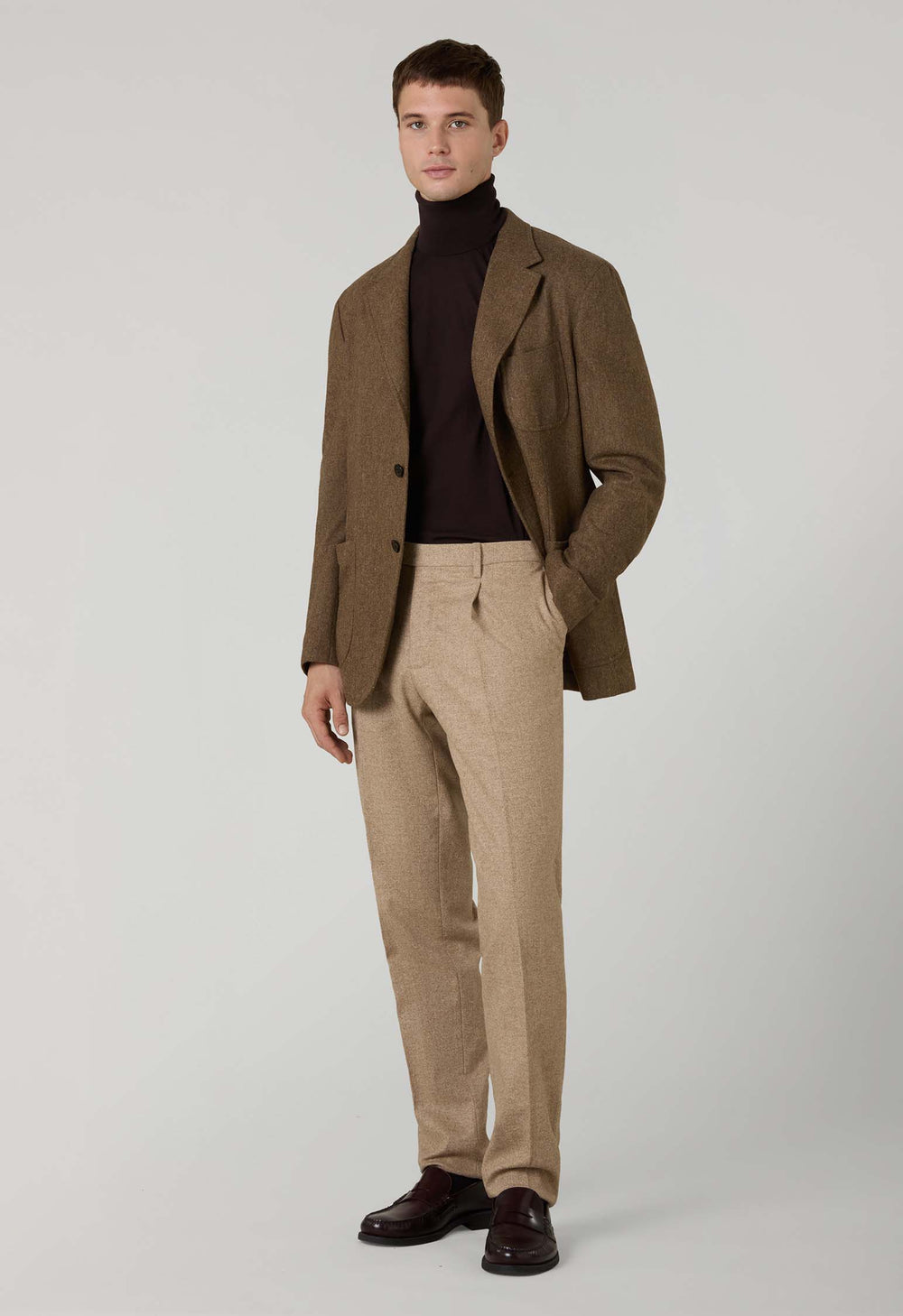Brown Wool Flannel Windsor Jacket