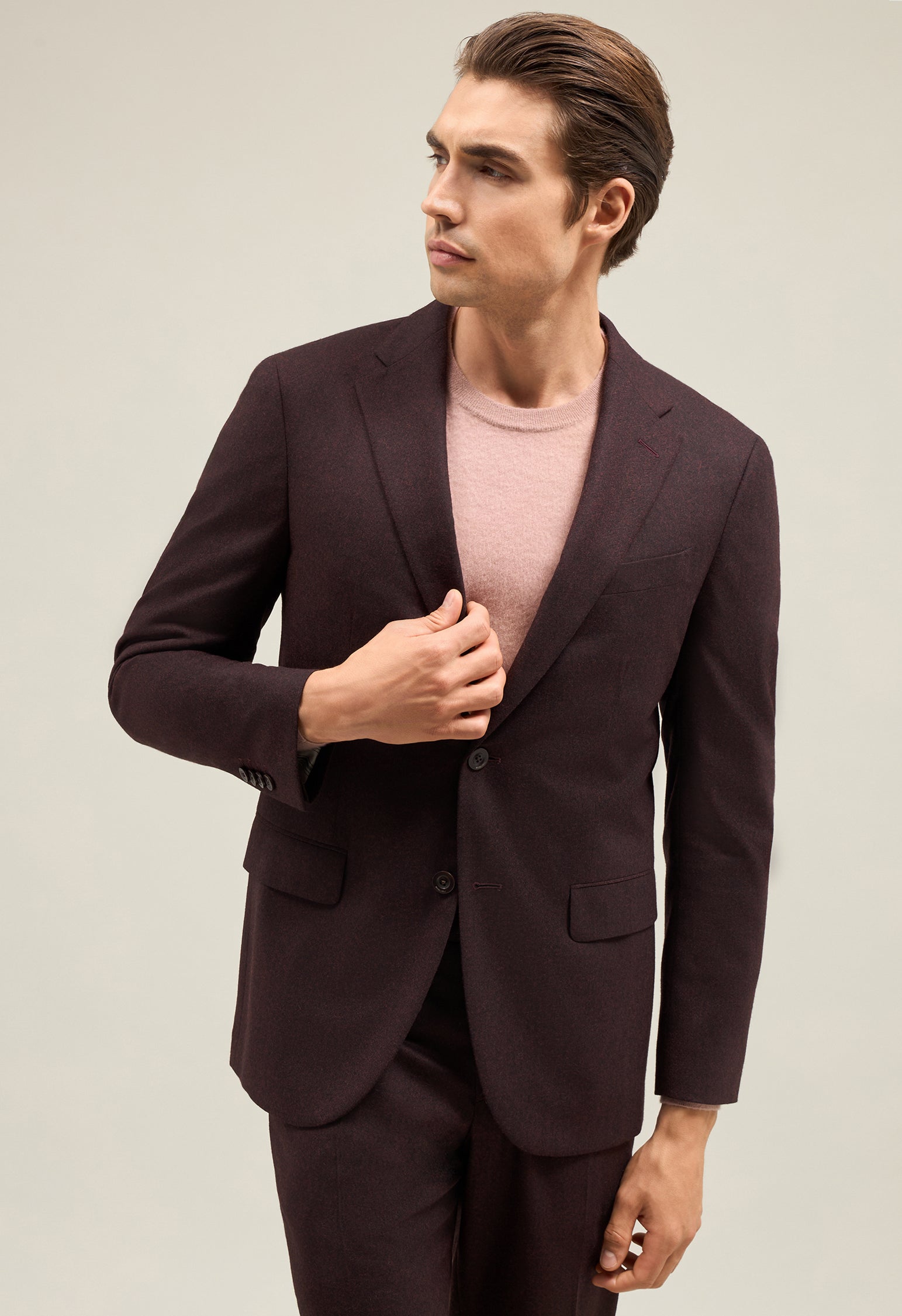 Bordeaux Superlight Flannel B-Line Suit