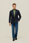Blue Wool Hopsack double-breasted B-Line Jacket 