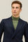 Blue Wool Hopsack double-breasted B-Line Jacket 