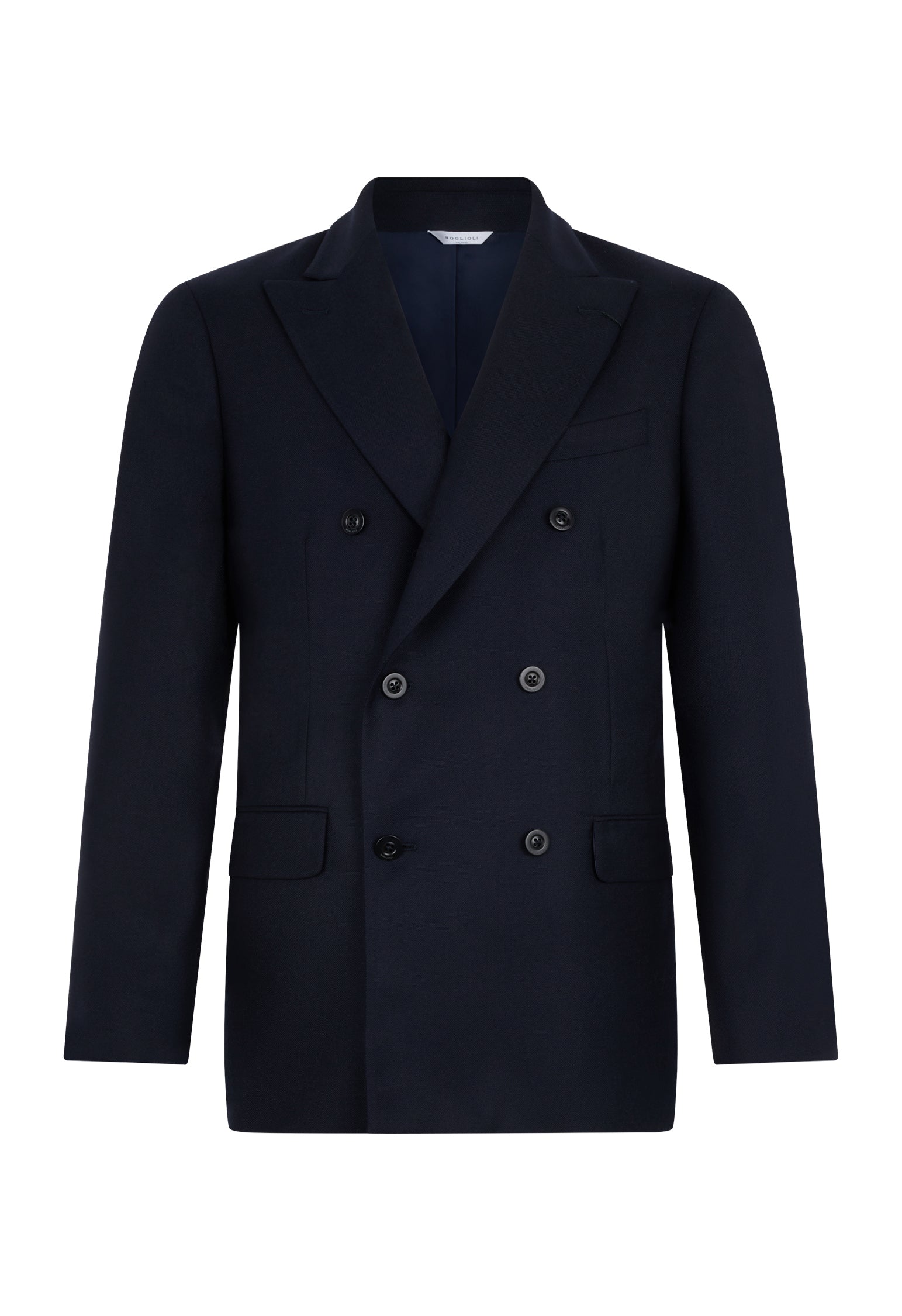 Blue Wool Hopsack double-breasted B-Line Jacket 