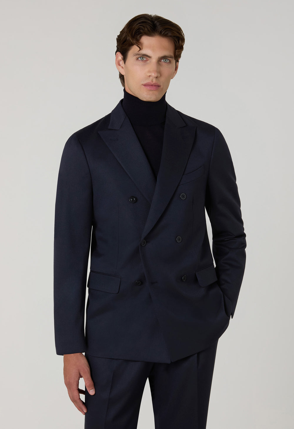 Blue Stretch Wool B-Line Suit