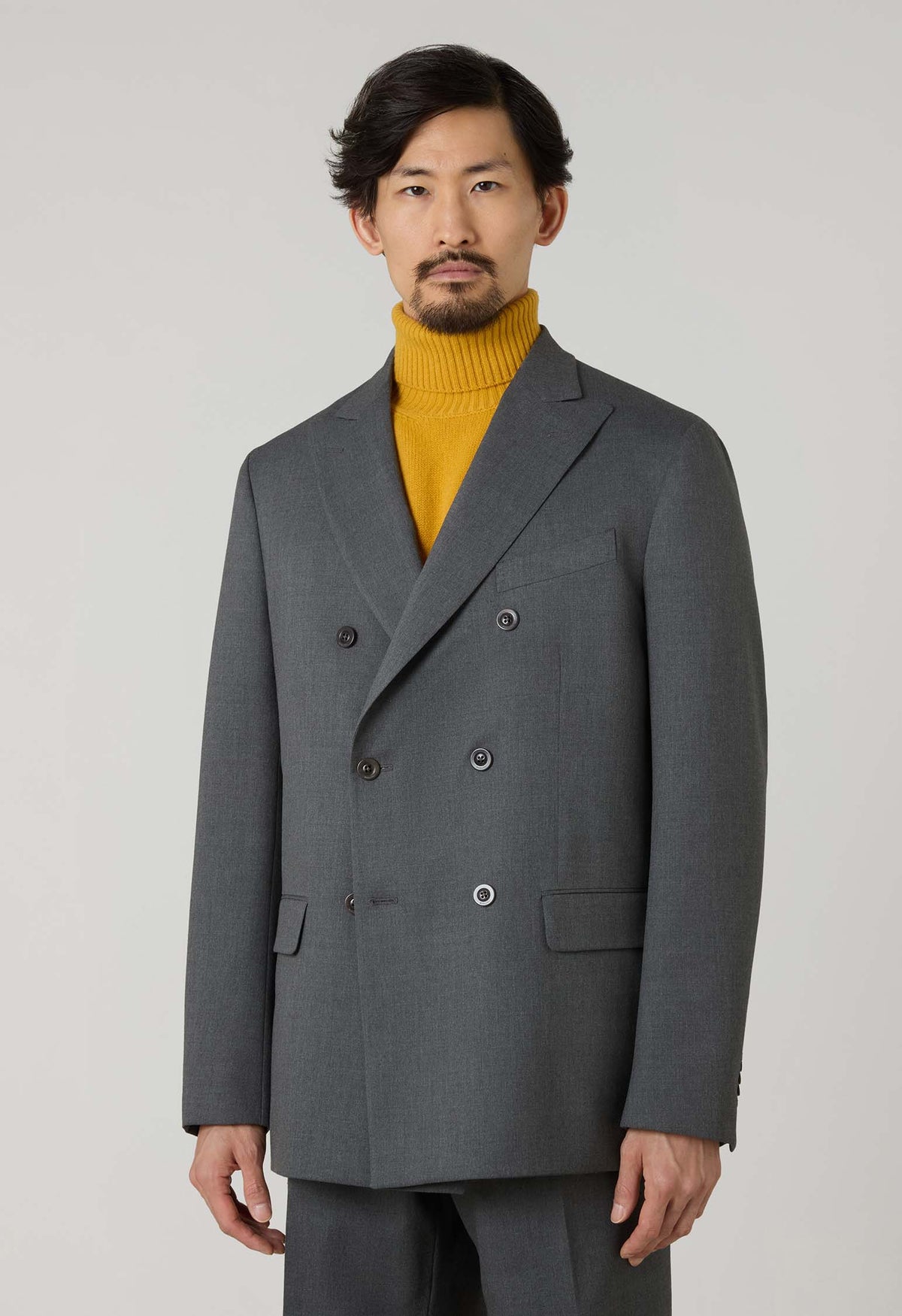 Grey Stretch Wool B-Line Suit