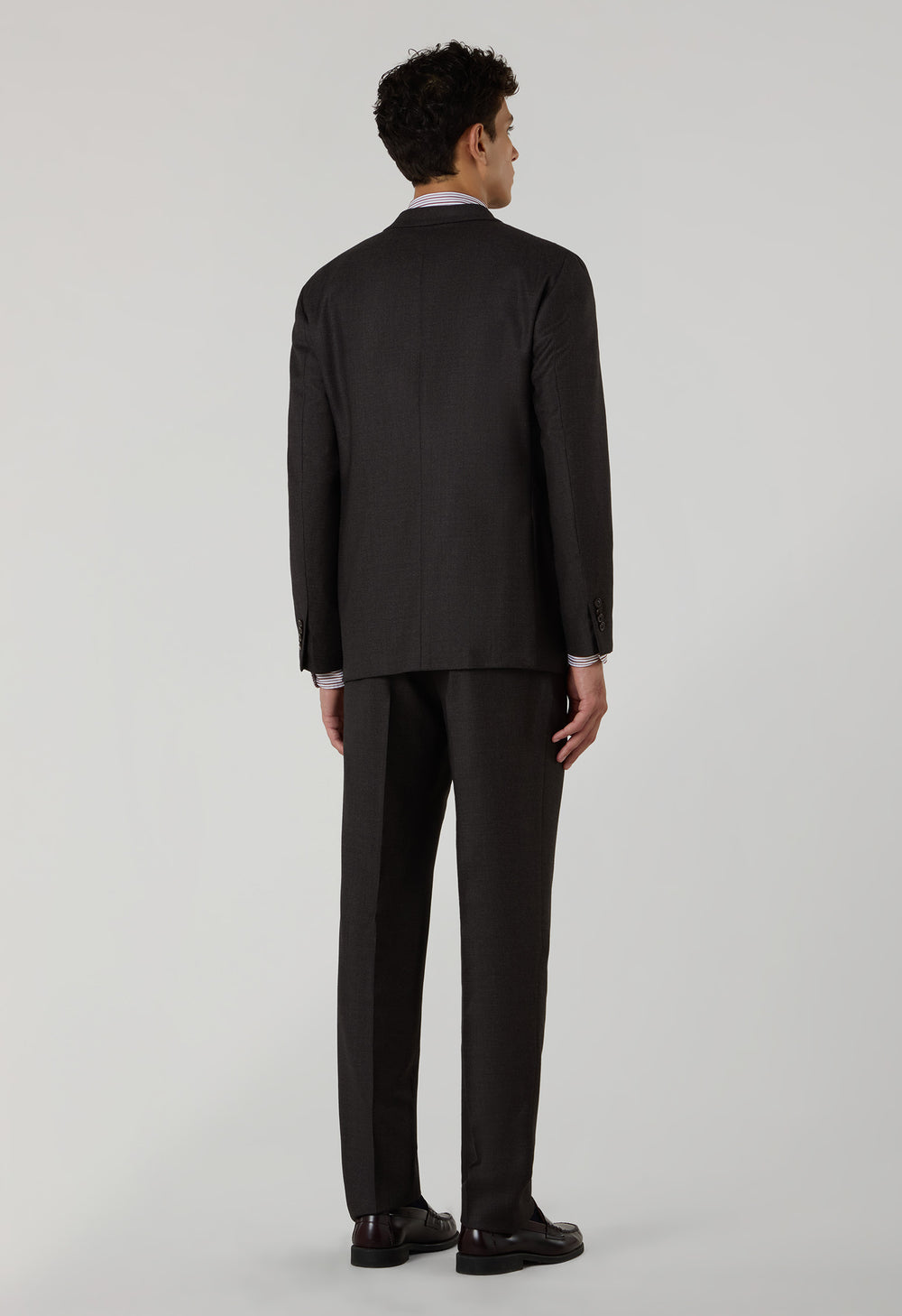 Brown Bird's Eye Wool B-Line Suit