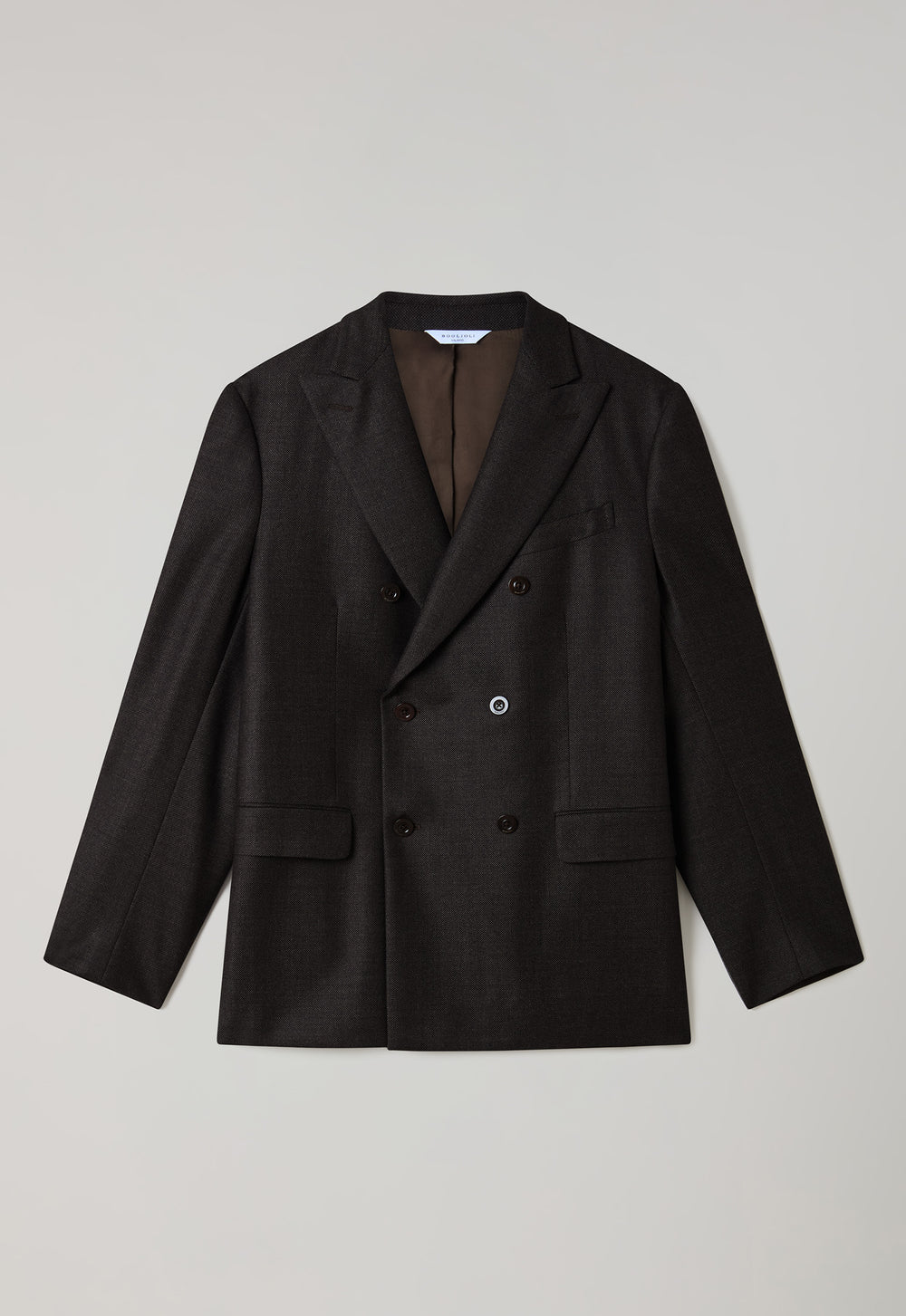Brown Bird's Eye Wool B-Line Suit