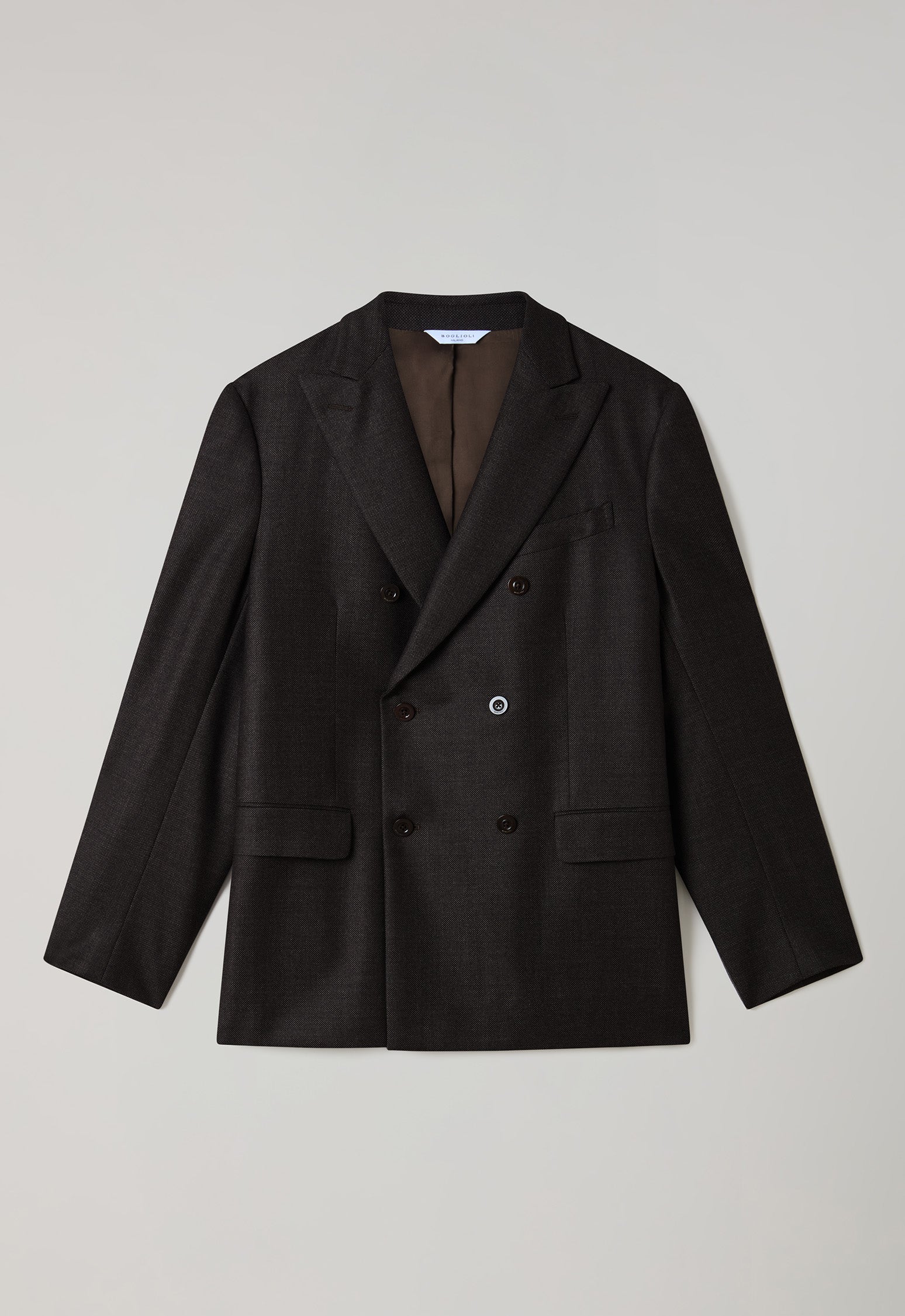 Brown Bird's Eye Wool B-Line Suit