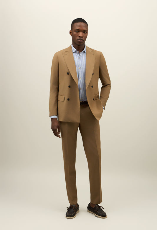 Brown Wool Canva B-Line Suit