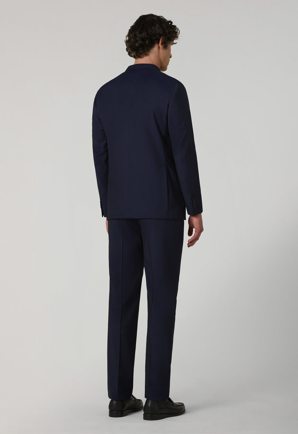 Bleuer Anzug B-Line aus Woll-Canvas