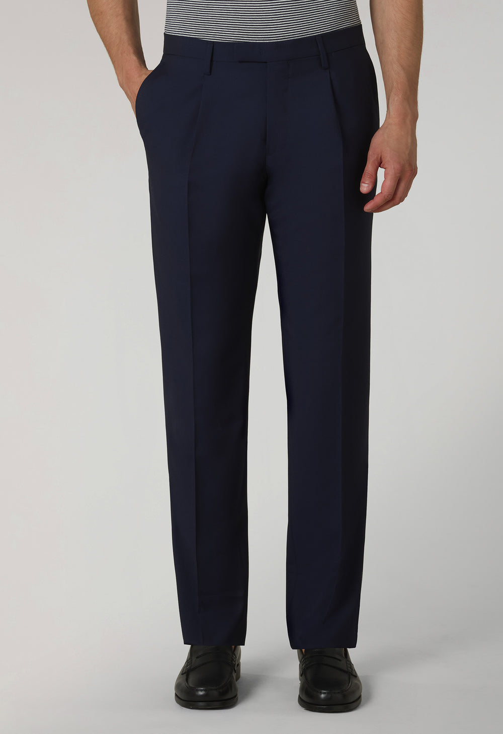 Bleuer Anzug B-Line aus Woll-Canvas